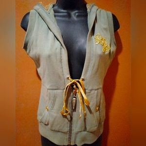 Rocawear Gold & Green Shirt Vest Size Small